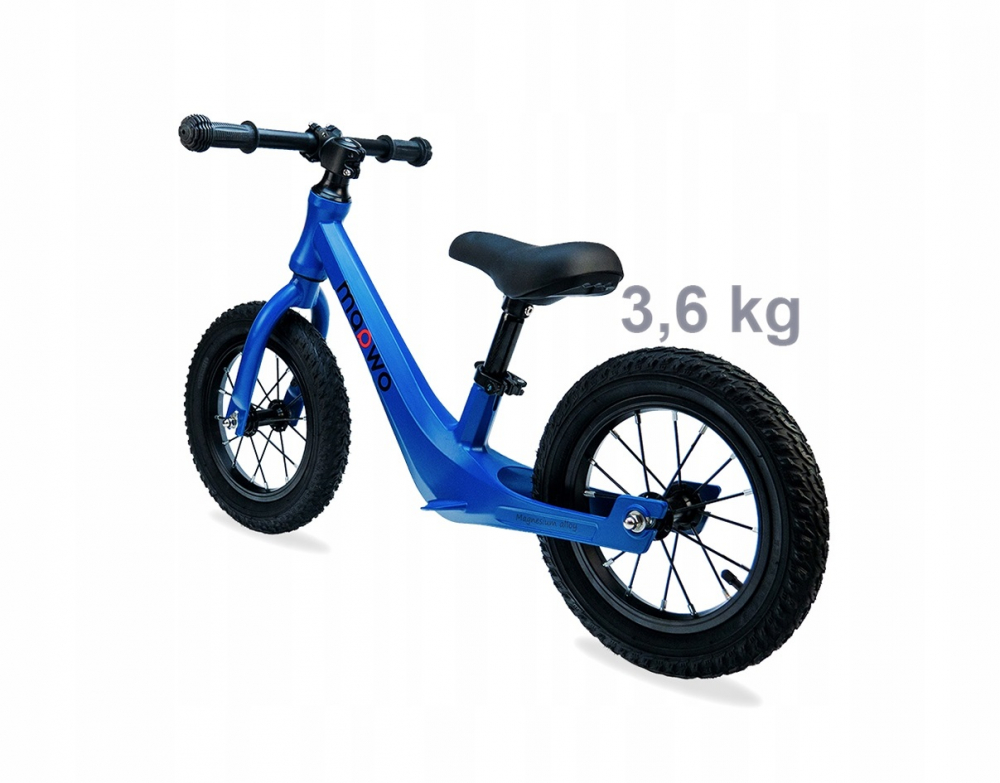 Bicicleta fara pedale pentru copii Maawo, roti de 12 inch, cu anvelope pneumatice, spite, cadru din aliaj de magneziu, design ergonomic, Saua reglabila, sarcina maxima 30 kg, Blue Elegans - 1 | YEO