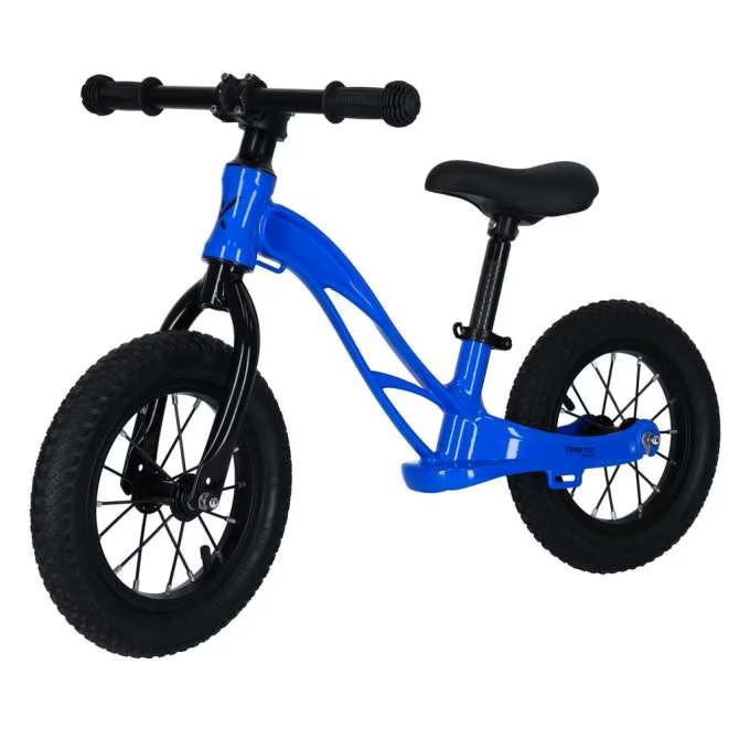 Bicicleta fara pedale pentru copii Maawo roti de 12 inch cu anvelope pneumatice cadru din aliaj de magneziu design ergonomic Saua reglabila sarcina maxima 30 kg Blue Stilus