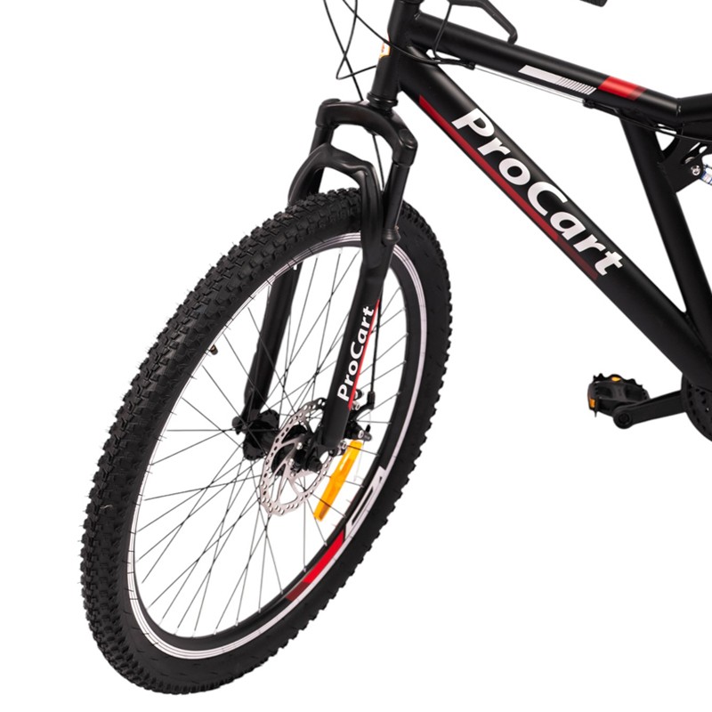 Bicicleta Procart MTB Rosu full suspension, 26 inch, 21 viteze, sistem de franare pe disc, cadru otel - 7
