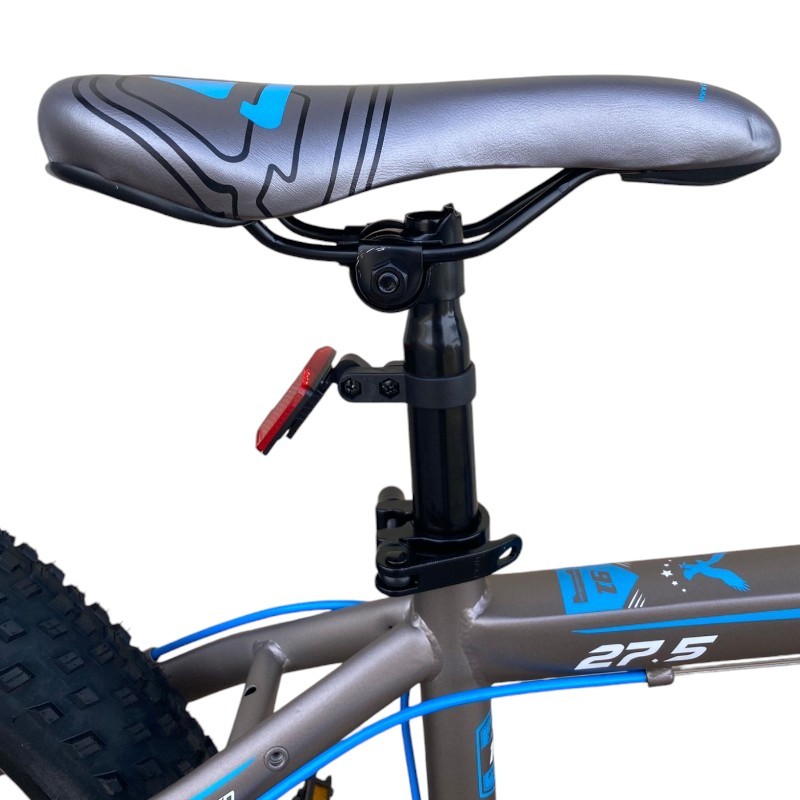 Bicicleta MTB GriAlbastru roti 27.5 inch, 21 viteze, schimbator shimano, frane pe disc, suspensii fata - 2 | YEO