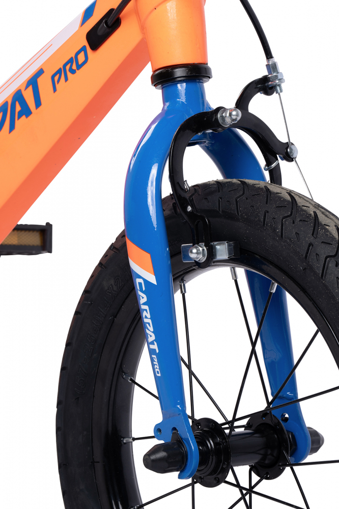 Bicicleta pentru copii Carpat PRO C14122B PortocaliuAlbastru, roti 14 inch, inaltime utilizator 75-100 cm, greutate suportata 50 kg - 2 | YEO