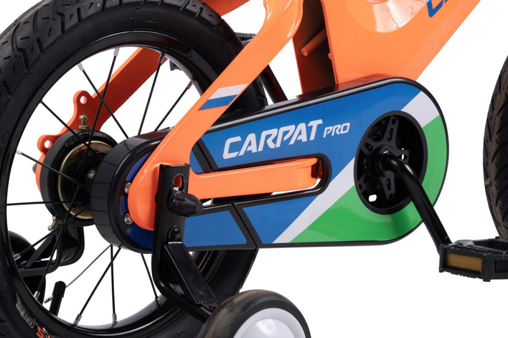 Bicicleta pentru copii Carpat PRO C14122B PortocaliuAlbastru, roti 14 inch, inaltime utilizator 75-100 cm, greutate suportata 50 kg - 3