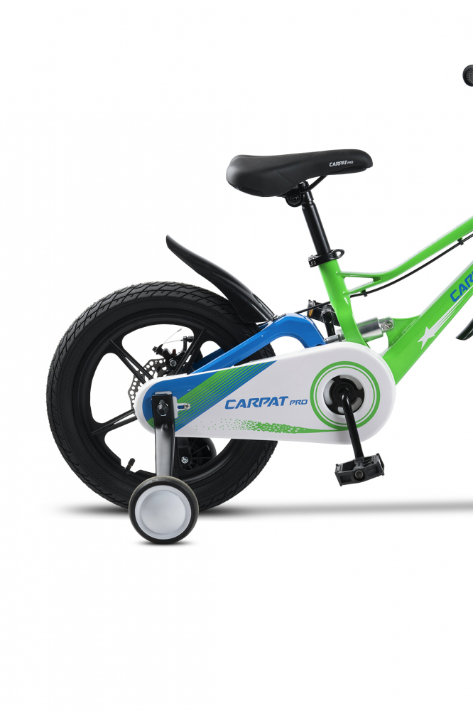 Bicicleta pentru copii Carpat PRO C18144B 18 inch VerdeAlbastru 5-7 ani Cadru aluminiu cu Suspensie, Frana spate tambur, frana fata V-Brake, Aparatoare lant, Janta Magneziu, Aparatori noroi fataspate, Sonerie - 3