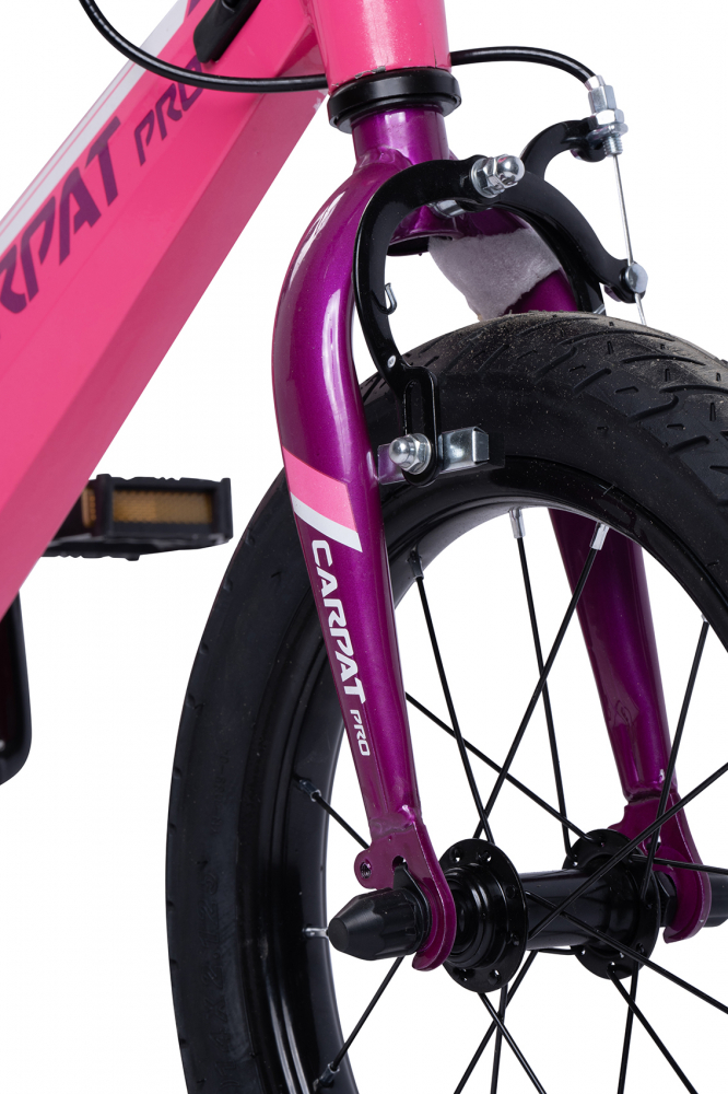 Bicicleta pentru copii Carpat Pro C14122B RozFucsia, roti 14 inch, inaltime utilizator 75-100 cm, greutate suportata 50 kg - 1 | YEO