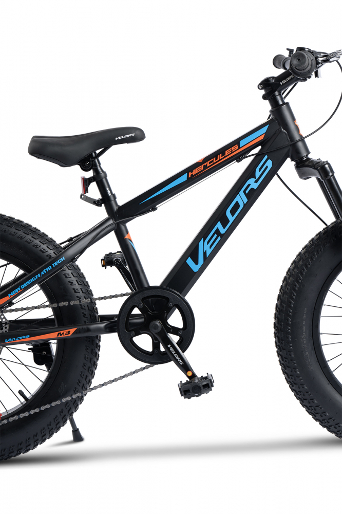 Bicicleta pentru copii Fat Bike Velors Hercules V20235D NegruAlbastruPortocaliu 20 inch, Echipare Shimano, 7 Viteze, inaltime utilizator 110-150 cm, greutate suportata 80 kg - 3