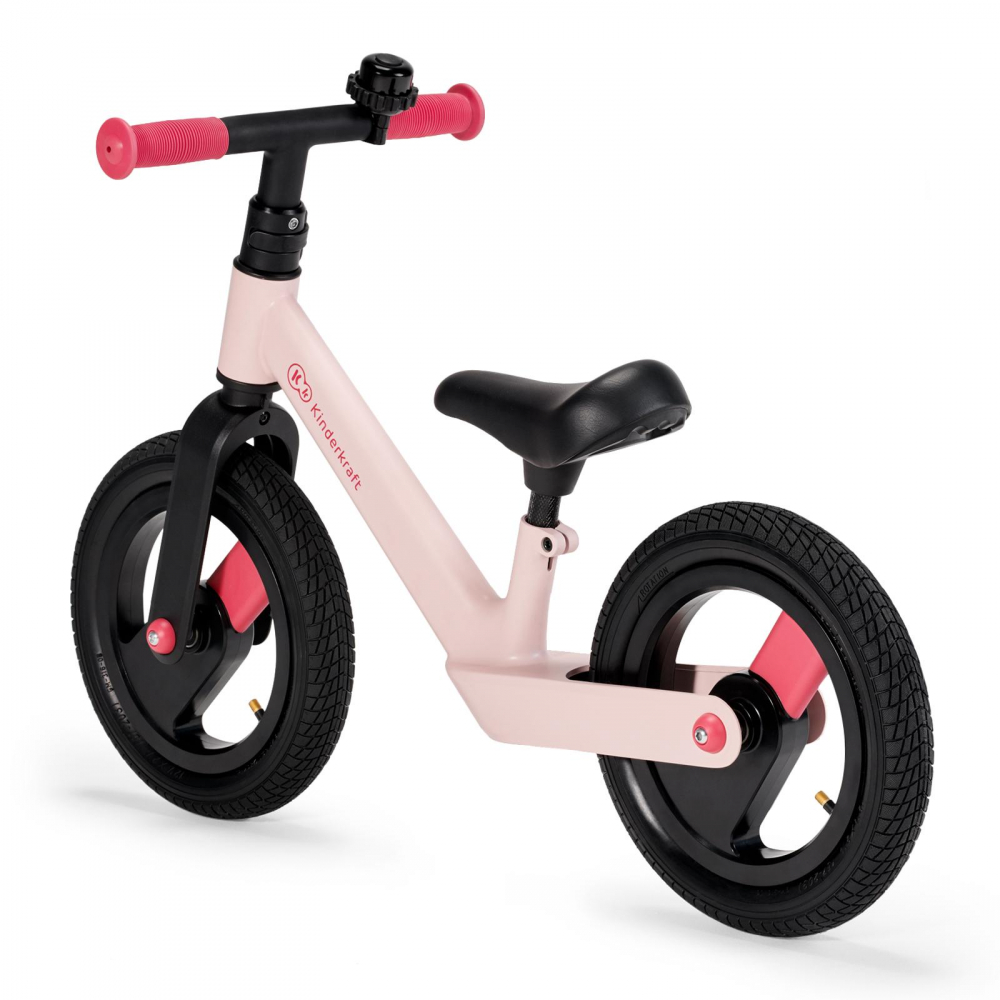 Bicicleta pentru copii KinderKraft Goswift roz fara pedale, roti 12 inch, cadru usor din magneziu, scaun reglabil - 2 | YEO