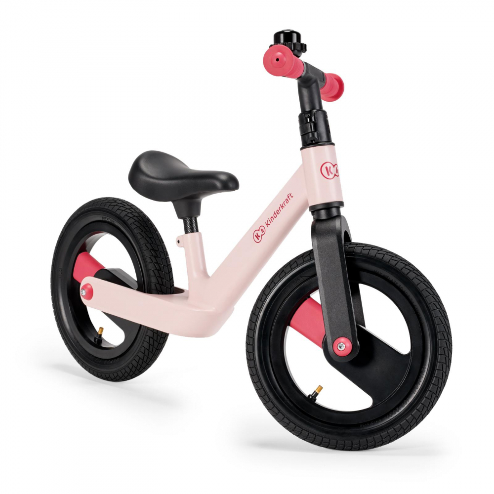 Bicicleta pentru copii KinderKraft Goswift roz fara pedale, roti 12 inch, cadru usor din magneziu, scaun reglabil - 3 | YEO