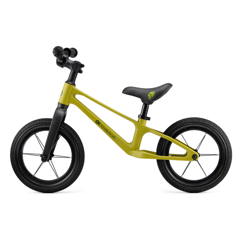 Bicicleta pentru copii Kinderkraft Eter Lime fara pedale, roti 12 inch, scaun ergonomic reglabil, greutate admisa 35 kg - 2 | YEO