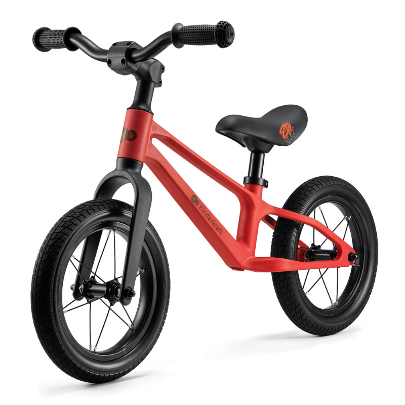 Bicicleta pentru copii Kinderkraft Eter Red fara pedale, roti 12 inch, scaun ergonomic reglabil, greutate admisa 35 kg - 1 | YEO