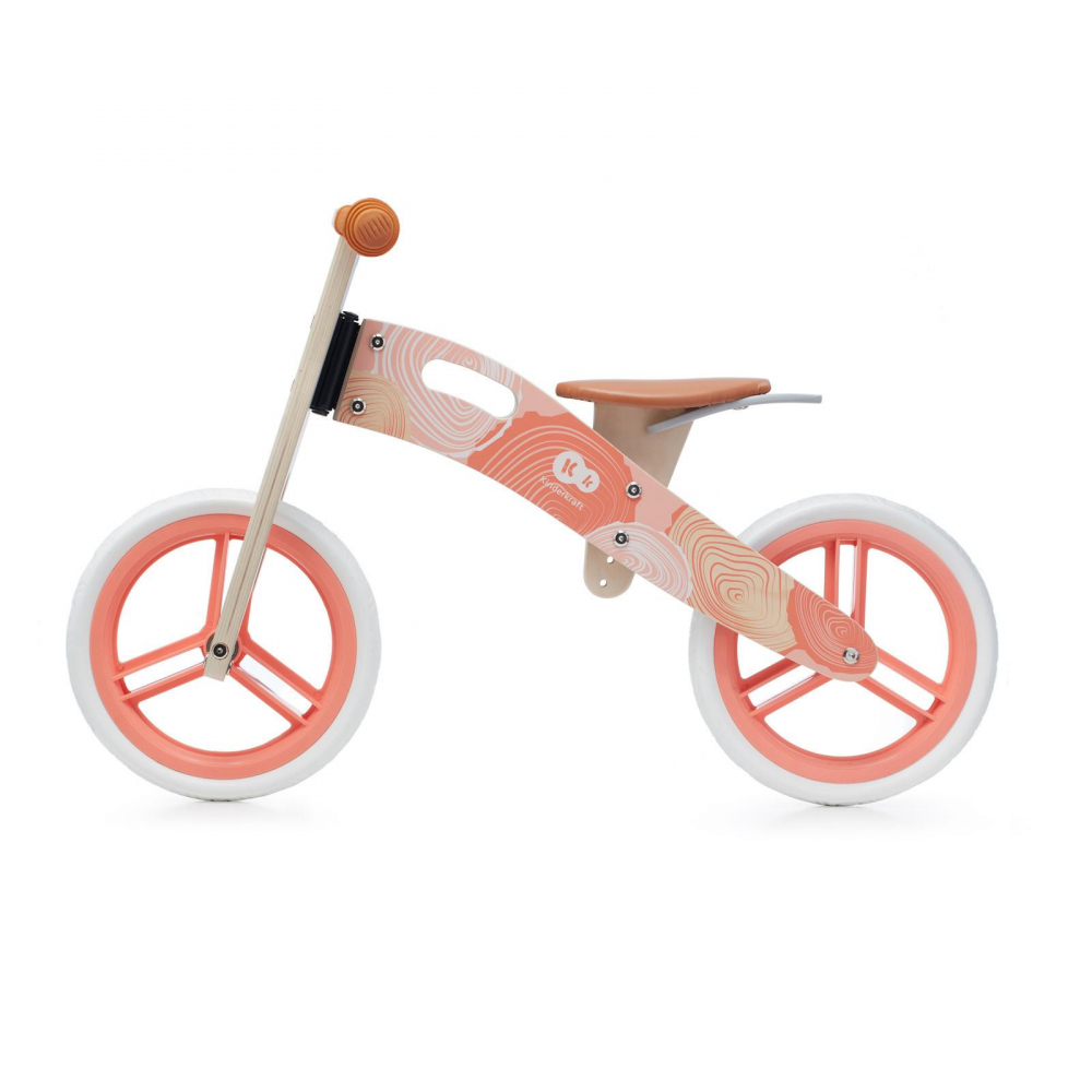 Bicicleta pentru copii Kinderkraft Runner Coral din lemn, roti 12 inch din spuma EVA, greutate admisa 35 kg - 1 | YEO