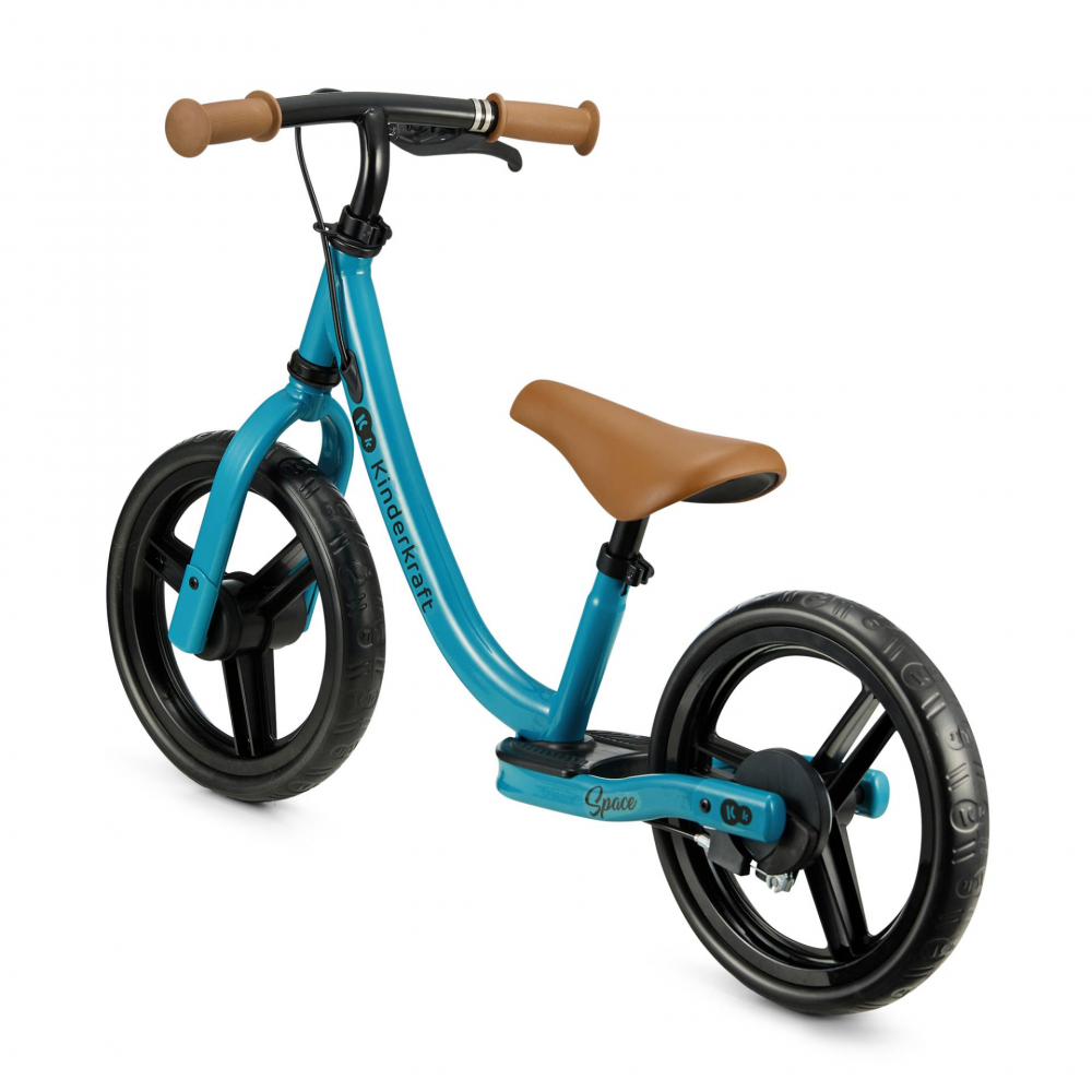 Bicicleta pentru copii Kinderkraft Space Deep Blue fara pedale, cu suport picioare, frana de mana, greutate admisa 35 kg - 1 | YEO
