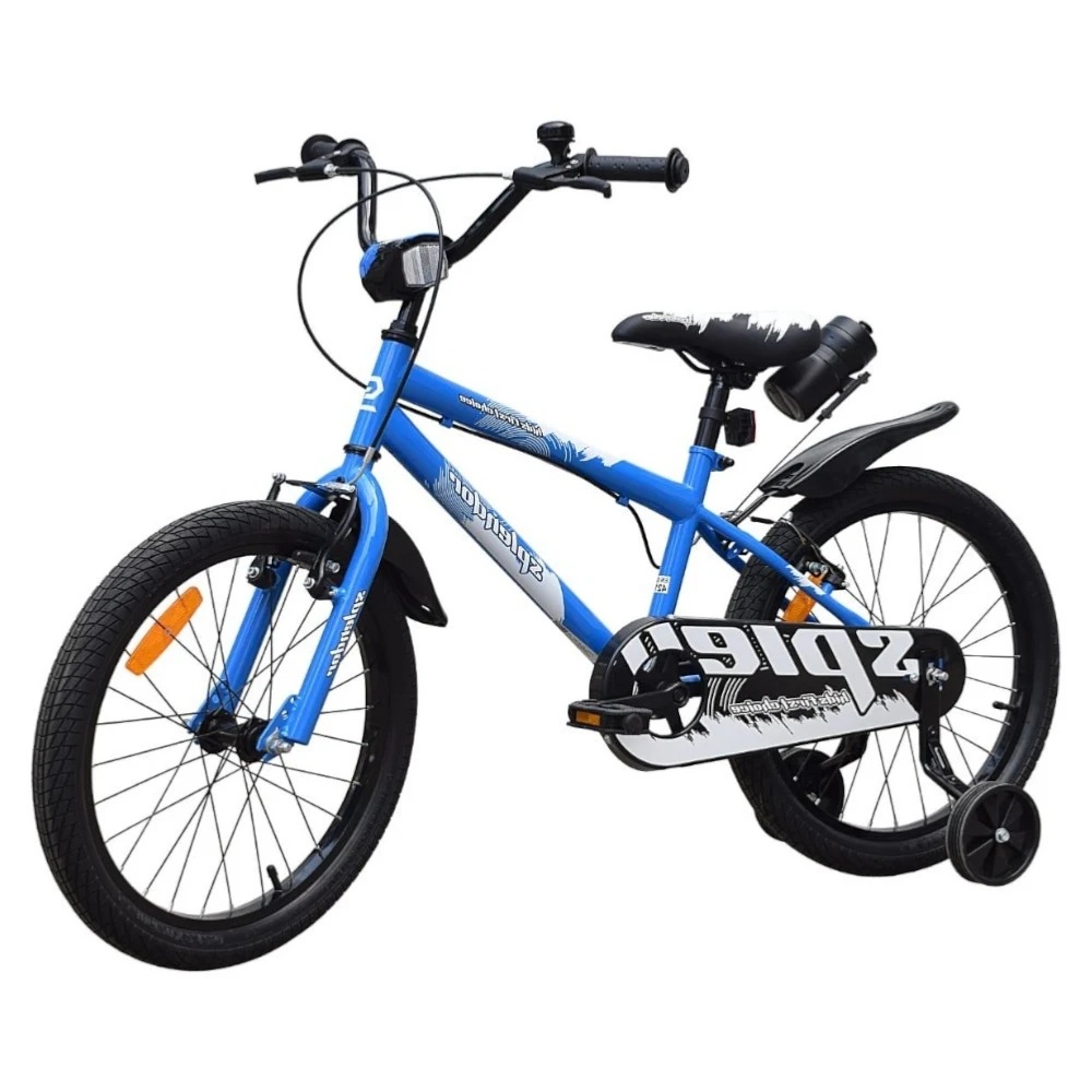 Bicicleta pentru copii Novokids SplendOr Boom PRO Edition Albastru Cu bidon pentru apa, Roti 14 inch, Greutate admisa 50 kg, Cadru din otel, Roti ajutatoare detasabile, Ghidon reglabil pe inaltime - 1 | YEO
