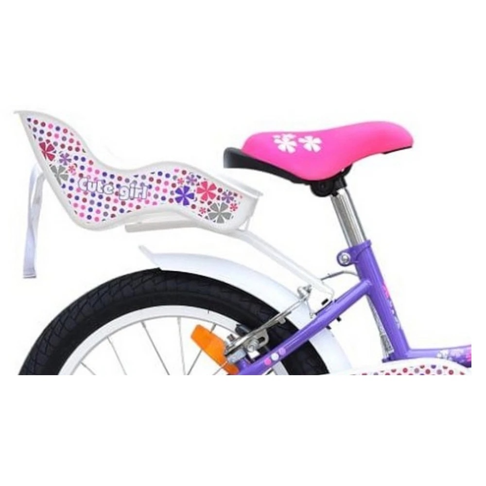Bicicleta pentru copii Novokids SplendOr Boom PRO Edition Mov, Cosulet pentru papusi, Roti 16 inch, Greutate admisa 50 kg, Cadru din otel, Roti ajutatoare detasabile, Ghidon reglabil pe inaltime - 1 | YEO