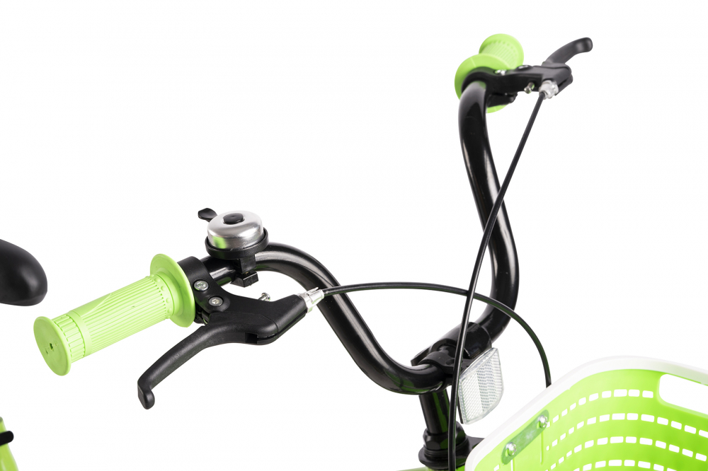 Bicicleta pentru copii Rich Bike R1605A VerdeAlb, roti 16 inch, frana fata V-Brake, frana spate tambur, roti ajutatoare, greutate suportata 60 kg, inaltime utilizator 100-115 cm - 1 | YEO