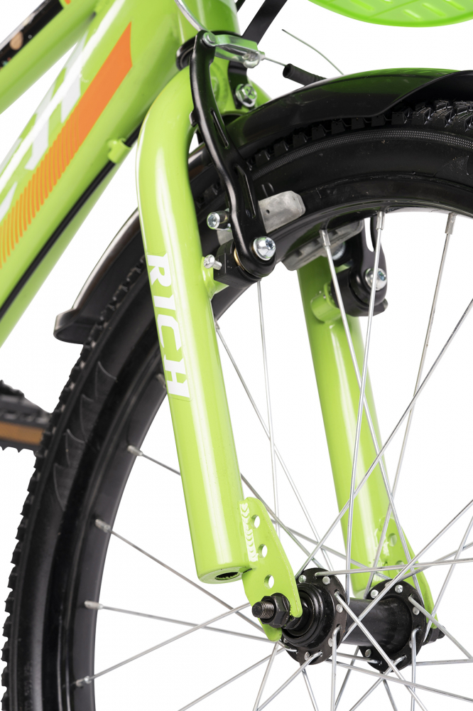 Bicicleta pentru copii Rich Bike R1605A VerdeAlb, roti 16 inch, frana fata V-Brake, frana spate tambur, roti ajutatoare, greutate suportata 60 kg, inaltime utilizator 100-115 cm - 2