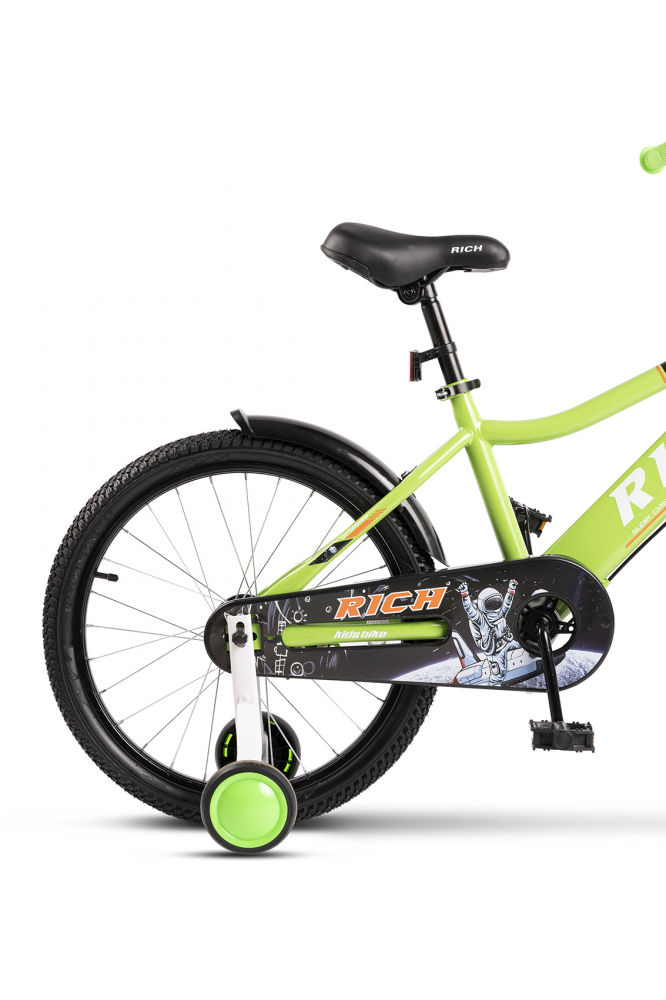 Bicicleta pentru copii Rich Bike R1605A VerdeAlb, roti 16 inch, frana fata V-Brake, frana spate tambur, roti ajutatoare, greutate suportata 60 kg, inaltime utilizator 100-115 cm - 4