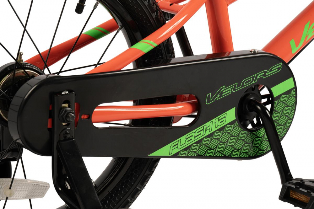 Bicicleta pentru copii Velors V1603B PortocaliuVerde, roti 16 inch, inaltime utilizator 100-115 cm, greutate suportata 60 kg - 3