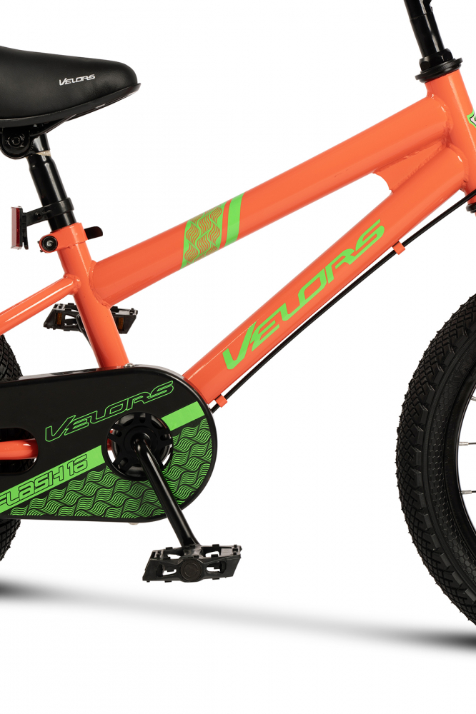 Bicicleta pentru copii Velors V1603B PortocaliuVerde, roti 16 inch, inaltime utilizator 100-115 cm, greutate suportata 60 kg - 4