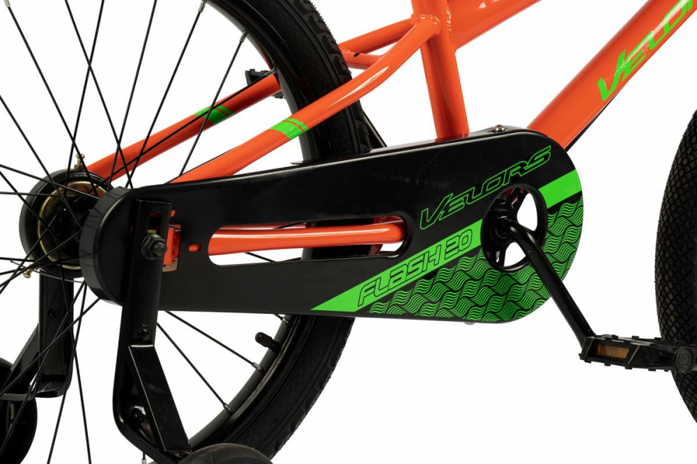 Bicicleta pentru copii Velors V2003B PortocaliuVerde, roti 20 inch, inaltime utilizator 120-135 cm, greutate suportata 80 kg - 3 | YEO