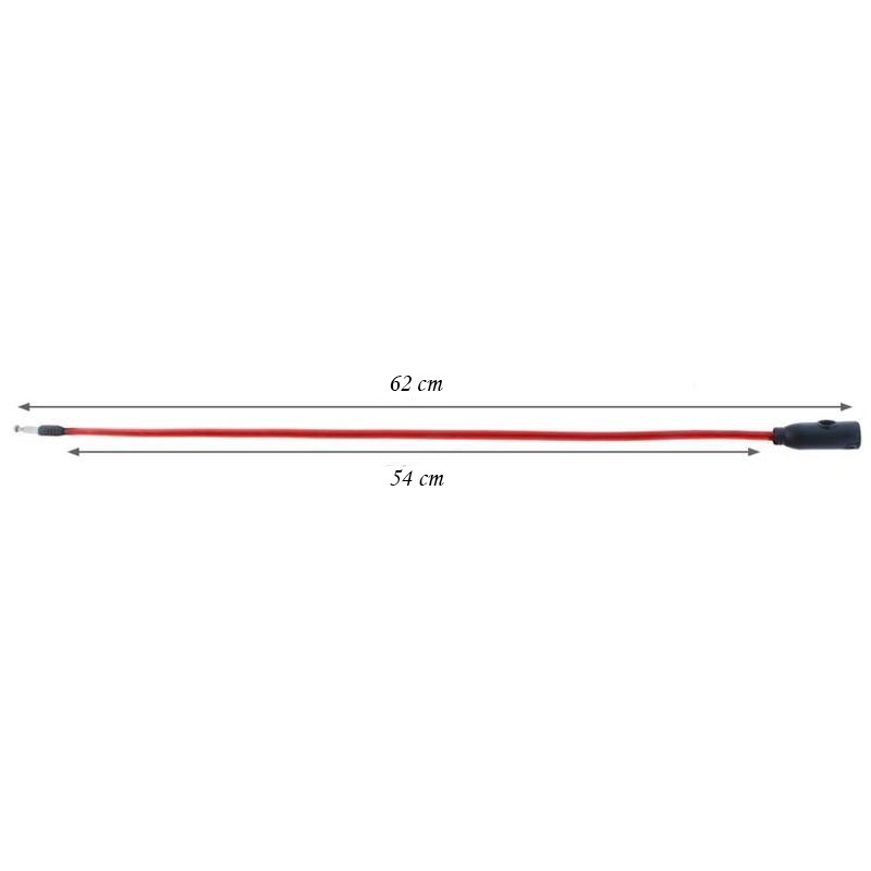 Cablu antifurt bicicleta, inchidere cheie, lungime 62 cm, rosu