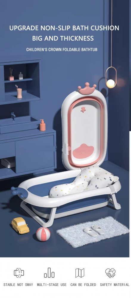 Cadita pentru bebelusi pliabila cu pernuta reductor Little Mom King Pink, dimensiune 82 x 50 x 21.5 cm, dop cu Senzor de temperatura, picioare solide si antiderapante - 2 | YEO