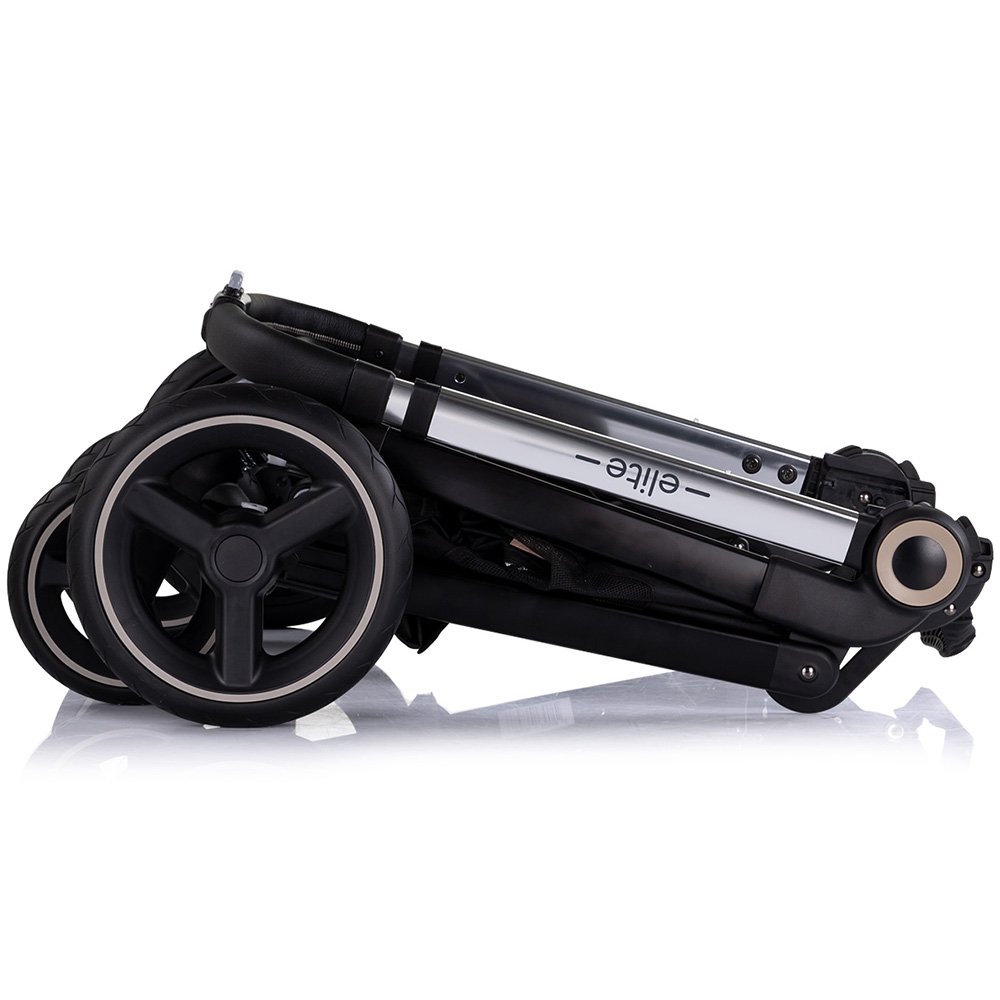 Carucior pentru copii Chipolino Elite 3 in 1 tiramisu cu spatar reglabil, suspensii, maner ajustabil, suport picioare reglabil si accesorii - 8