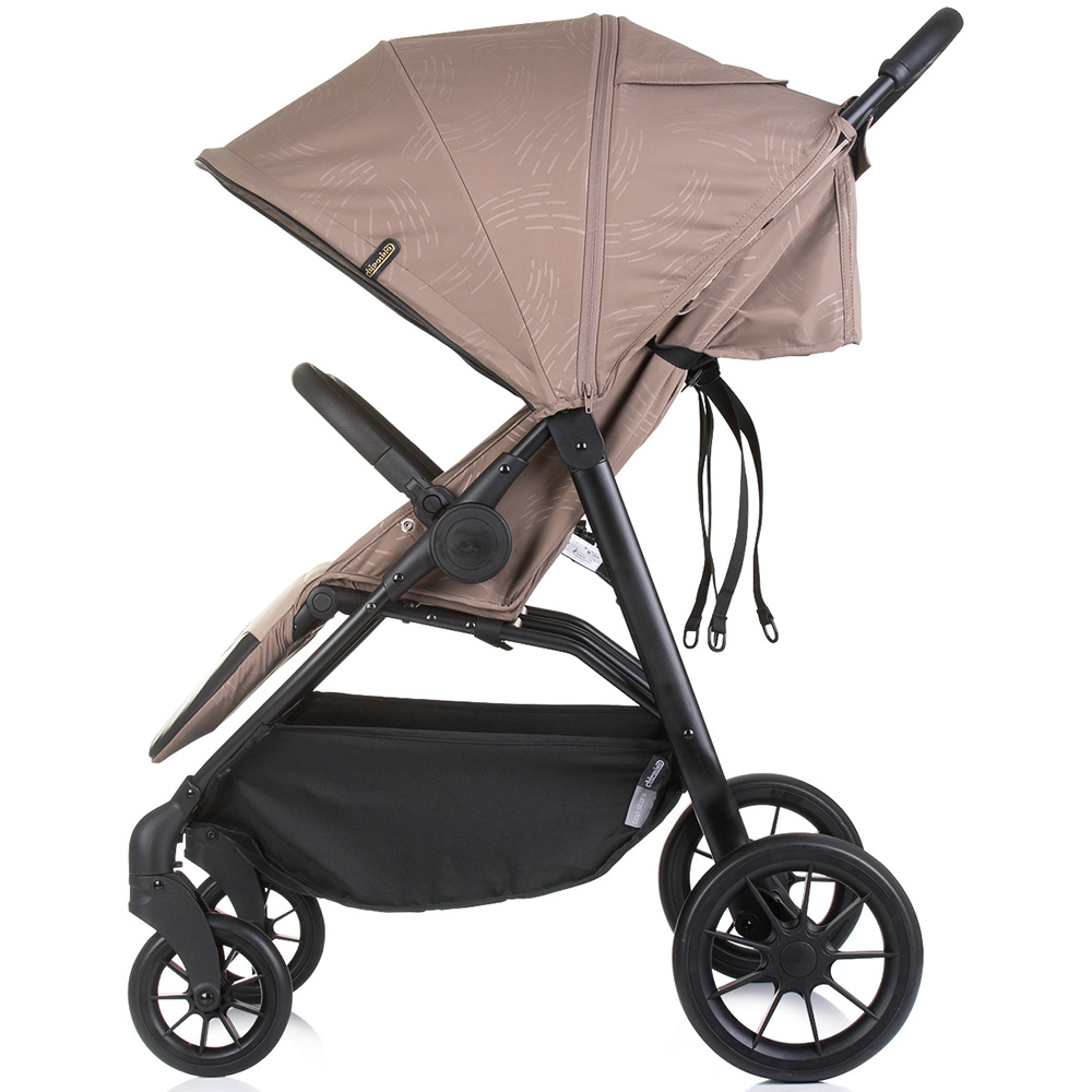 Carucior pentru gemeni Chipolino Top Stars tiramisu cu spatar reglabil, suspensii, suport picioare ajustabil, bara de protectie detasabila si accesorii - 2 | YEO