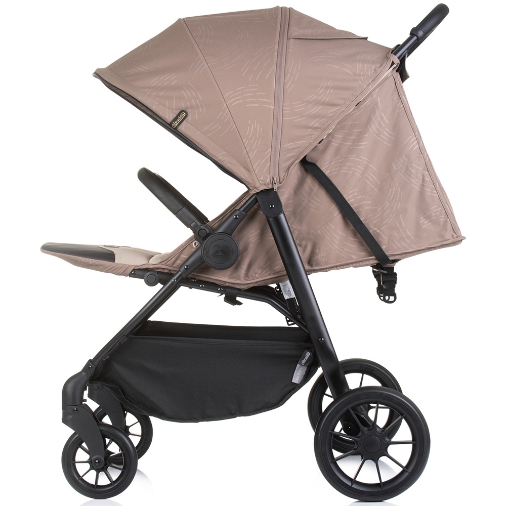 Carucior pentru gemeni Chipolino Top Stars tiramisu cu spatar reglabil, suspensii, suport picioare ajustabil, bara de protectie detasabila si accesorii - 3 | YEO
