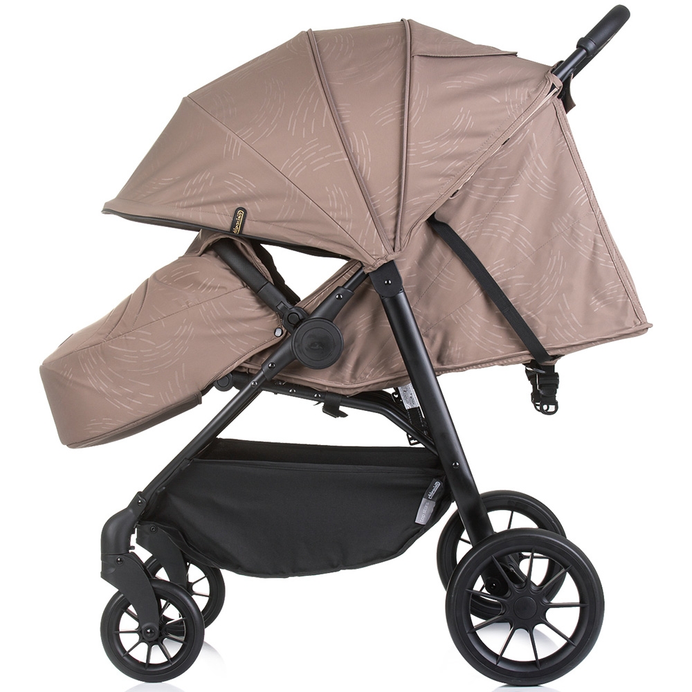 Carucior pentru gemeni Chipolino Top Stars tiramisu cu spatar reglabil, suspensii, suport picioare ajustabil, bara de protectie detasabila si accesorii - 4 | YEO