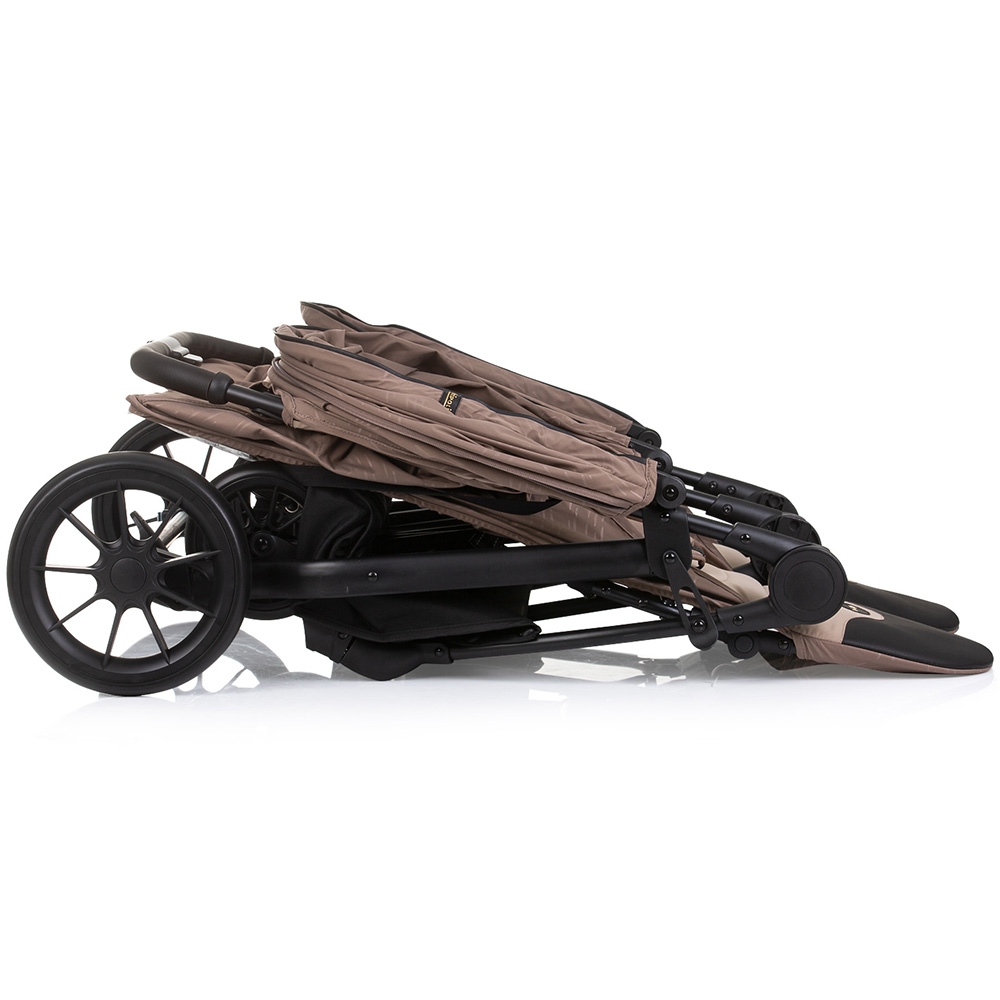 Carucior pentru gemeni Chipolino Top Stars tiramisu cu spatar reglabil, suspensii, suport picioare ajustabil, bara de protectie detasabila si accesorii - 5