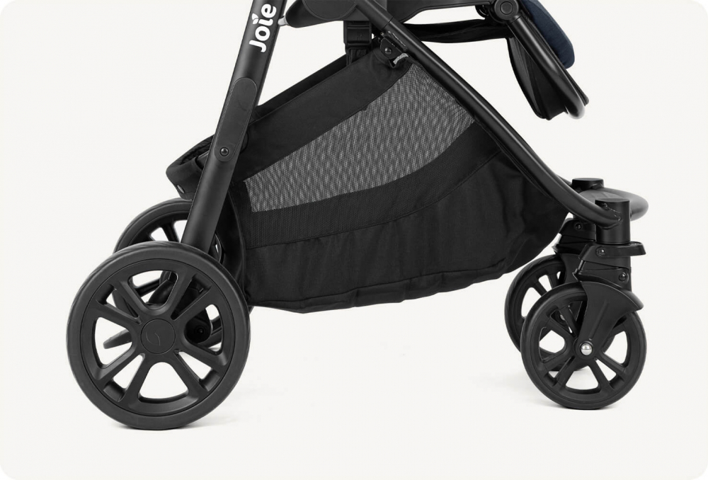 Carucior pentru copii Joie Versatrax E Dark Green 3 in 1, multifunctional, cu suport picioare, maner parental, spatar reglabil, husa de ploaie si suport pentru pahar
