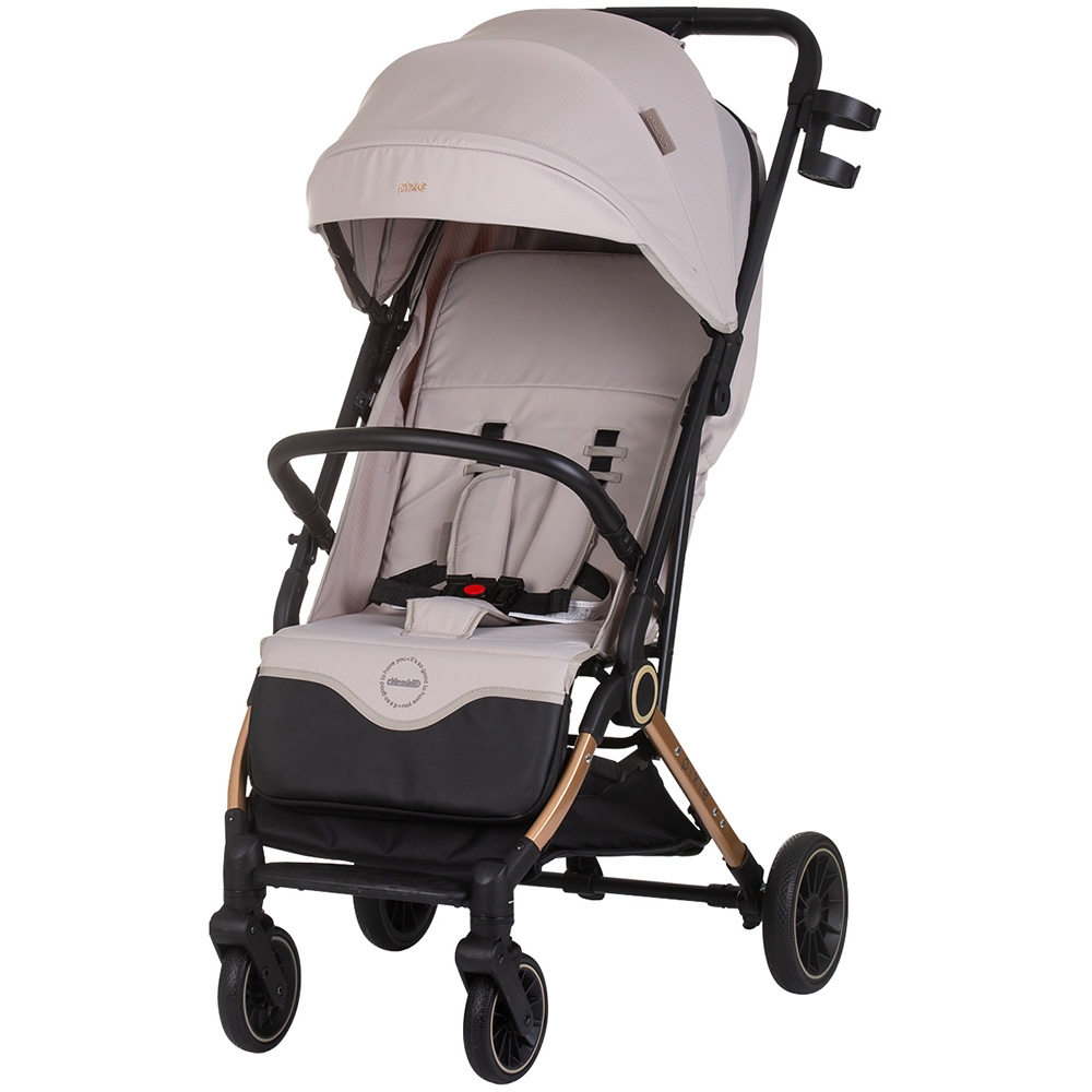 Carucior pentru copii Chipolino Pixie tiramisu cu spatar reglabil suspensii sistem tip troller suport reglabil pentru piciore
