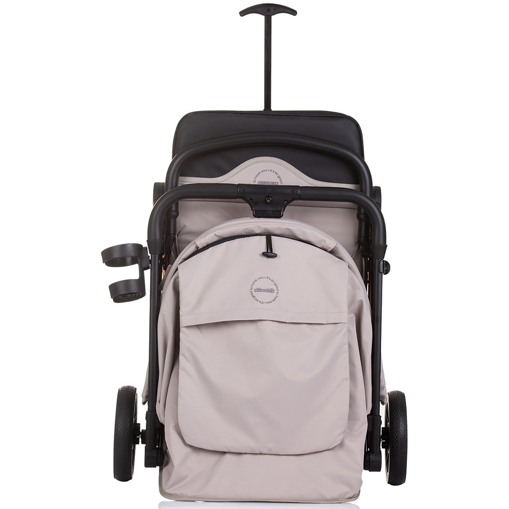 Carucior pentru copii Chipolino Pixie tiramisu cu spatar reglabil, suspensii, sistem tip troller, suport reglabil pentru piciore - 2