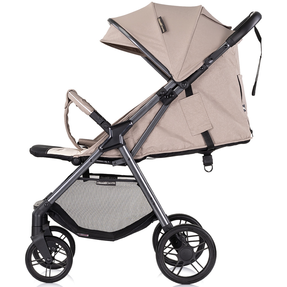 Carucior pentru copii Chipolino Sparkle tiramisu sport cu suspensii, spatar reglabil, centura siguranta si pliere compacta - 1