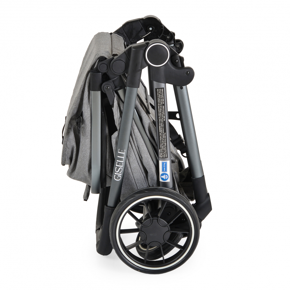Carucior transformabil 2in1 Nania Giselle Gray cu sezut reversibil,pana la 4 ani sau maxim 22kg,centuri de siguranta,spatar reglabil,capotina XXL,pliere compacta cu unitate scaun,roti rezistente,husa pentru picioare inclusa - 2
