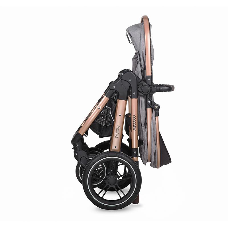 Carucior pentru copii Coccolle Melora Diamond Black 3 in 1 Transformabil, Reversibil, Cadru din aluminiu, Pliere compacta, Maner ajustabil, Spatar reglabil si Accesorii incluse - 4