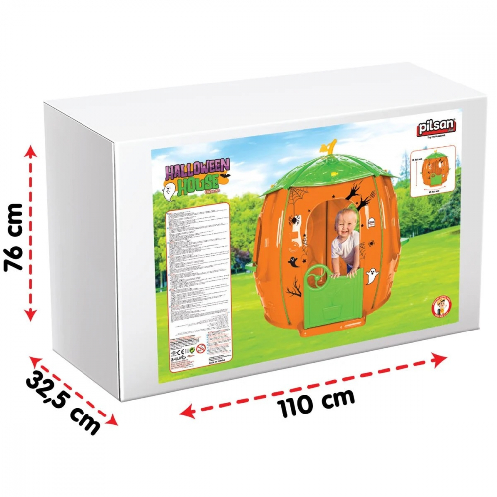 Casuta de gradina pentru copii Pilsan Pumpkin, utilizare interiorexterior,plastic rezistent UV,design realist,usa si ferestre functionale - 1 | YEO