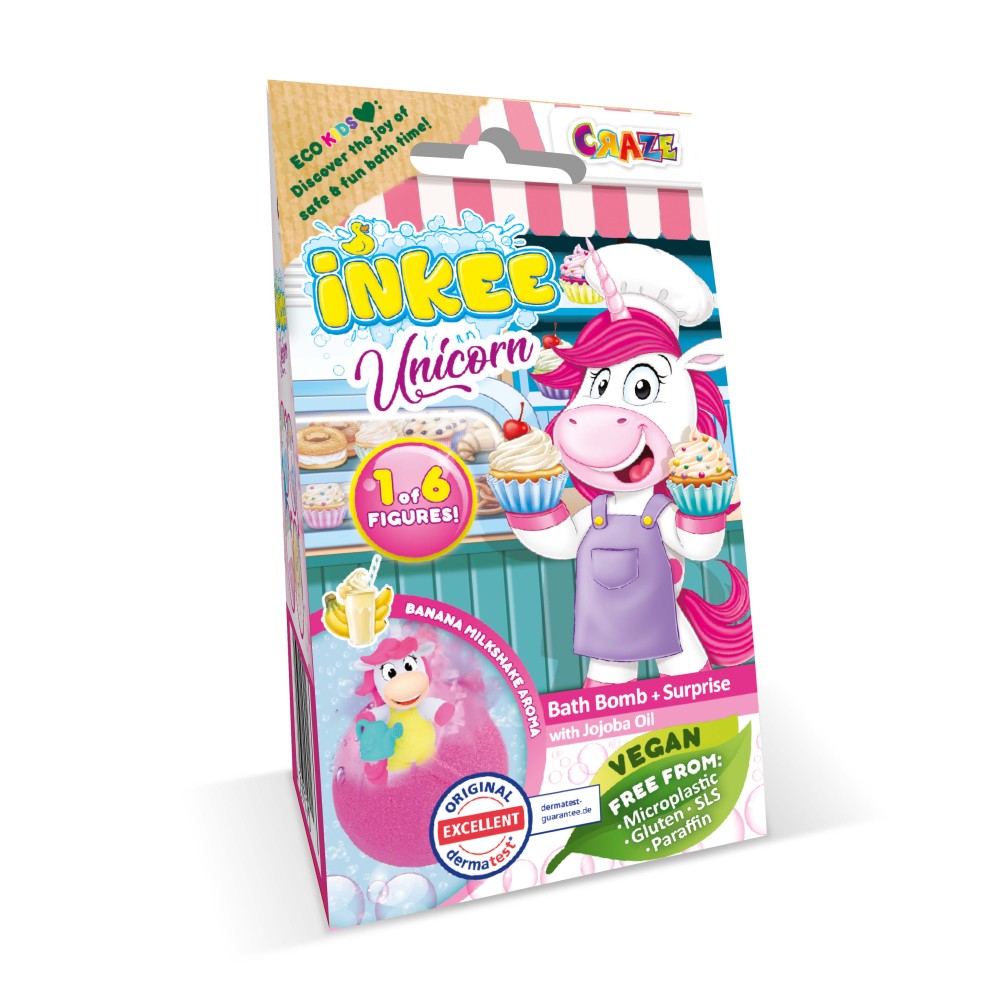 Bila de baie Inkee cu surpriza unicorn cu diferite meserii Craze