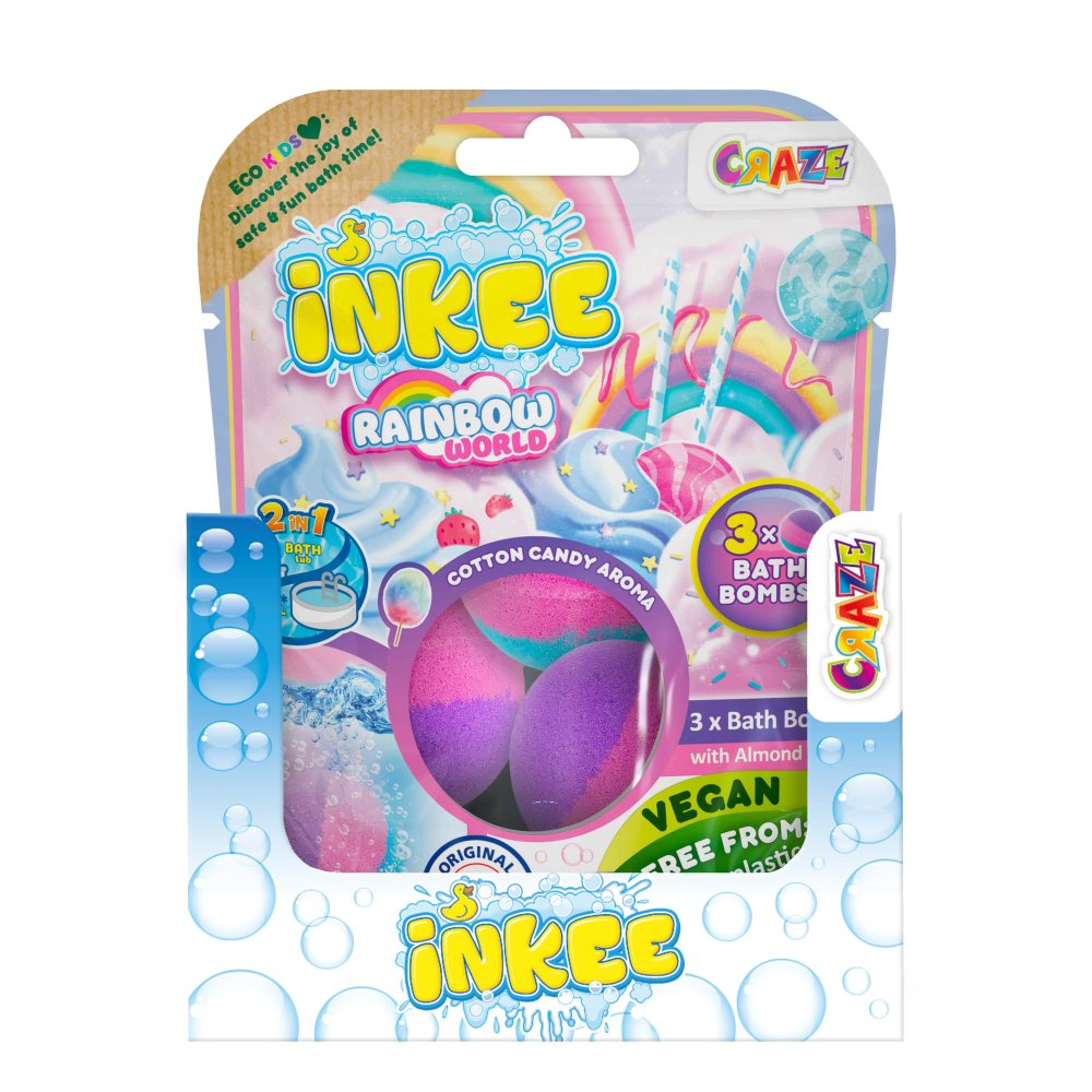 Set 3 bile de baie Craze Inkee curcubeu parfumat - 1 | YEO