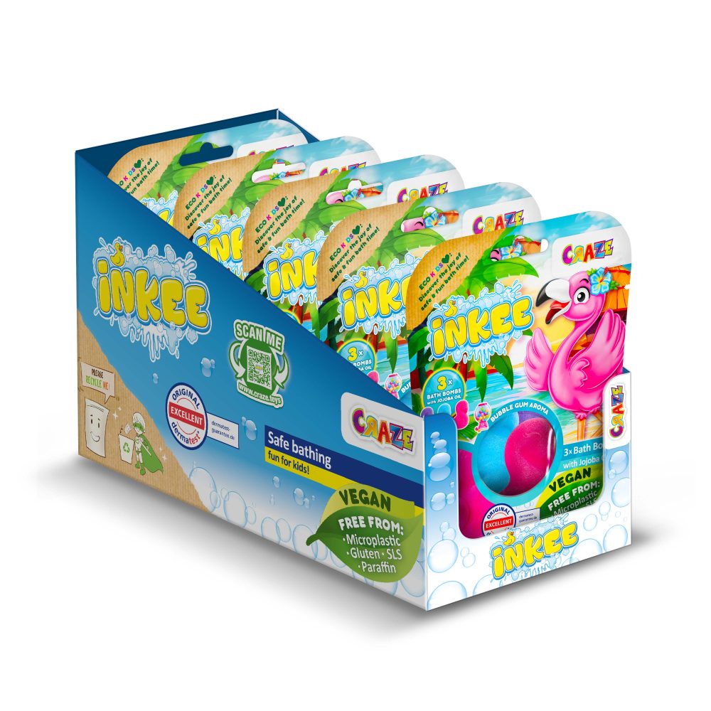 Bombe de baie Inkee 3 bucati asortate in forma de Flamingo Craze - 2 | YEO