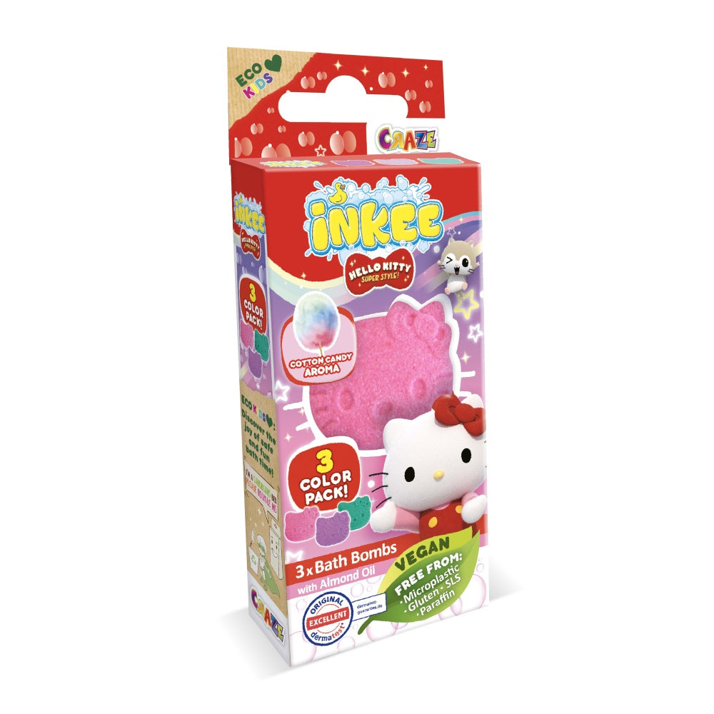 Bombe de baie Inkee 3 bucati asortate in forma de Hello Kitty Craze - 1 | YEO