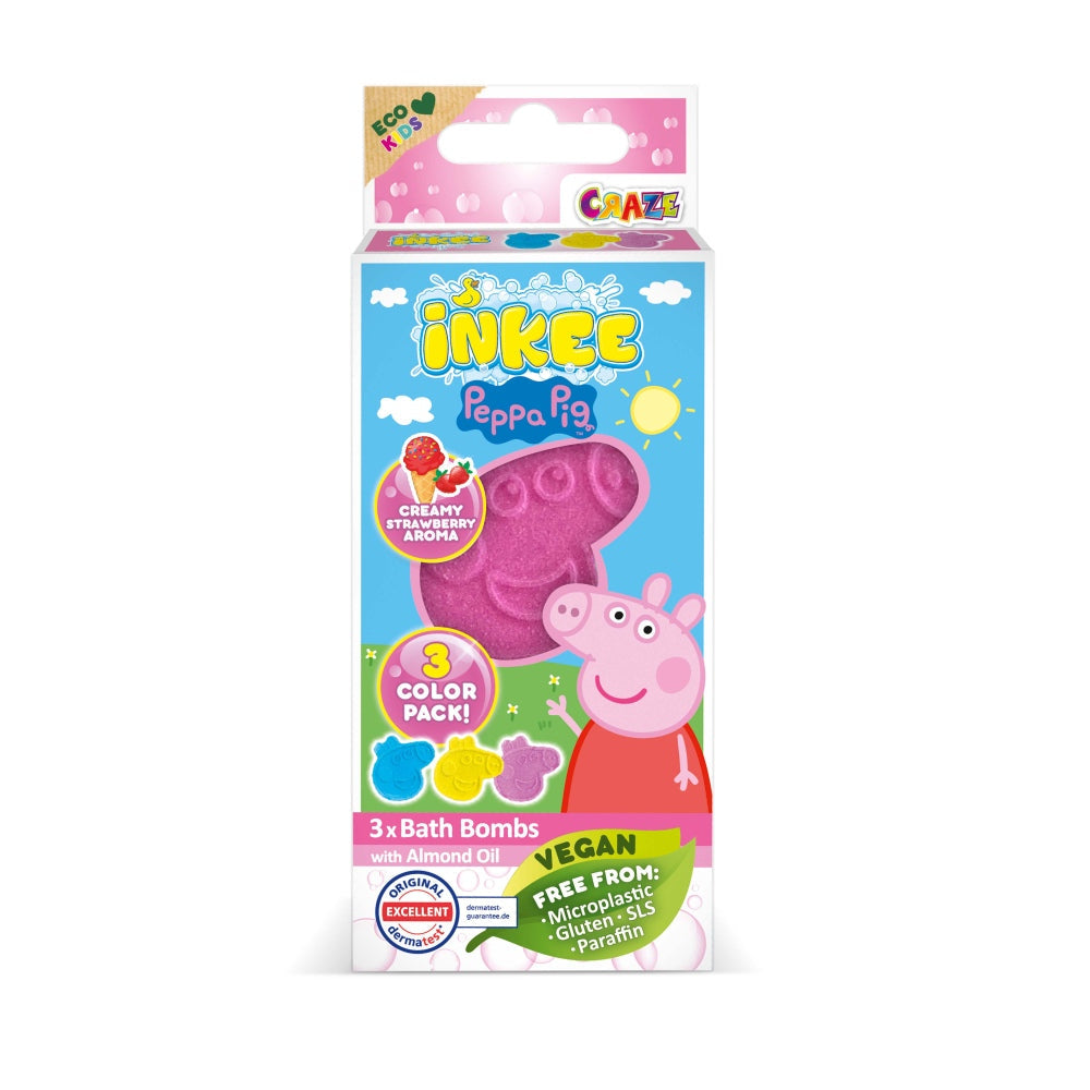 Bombe de baie Inkee 3 bucati asortate in forma de Peppa Pig Craze - 1 | YEO