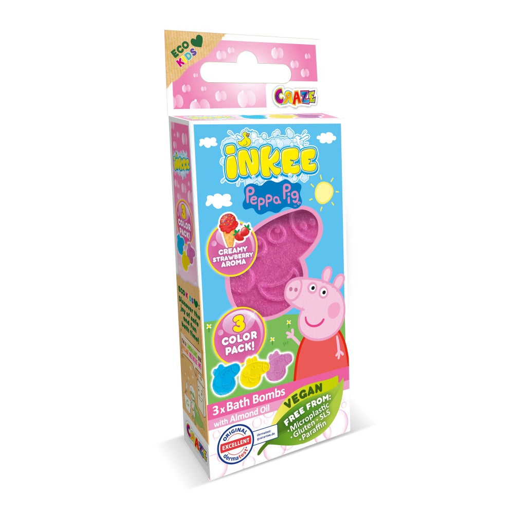 Bombe de baie Inkee 3 bucati asortate in forma de Peppa Pig Craze - 2 | YEO