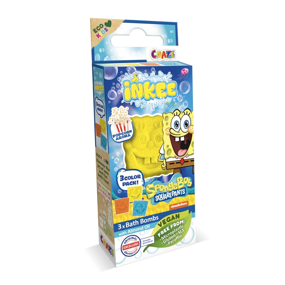 Bombe de baie Inkee 3 bucati asortate in forma de SpongeBob Craze - 1 | YEO