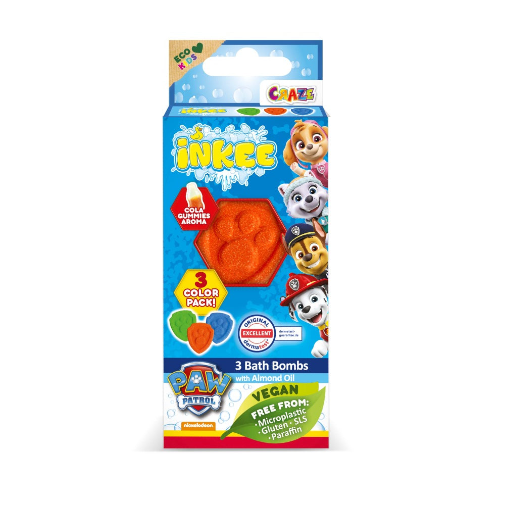 Bombe de baie Inkee 3 bucati asortate in forma de labuta Paw Patrol Craze