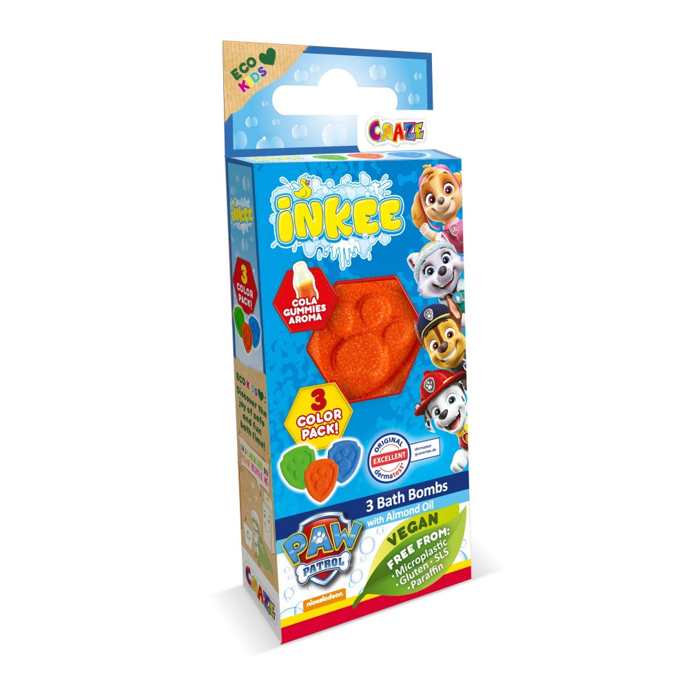 Bombe de baie Inkee 3 bucati asortate in forma de labuta Paw Patrol Craze - 1 | YEO