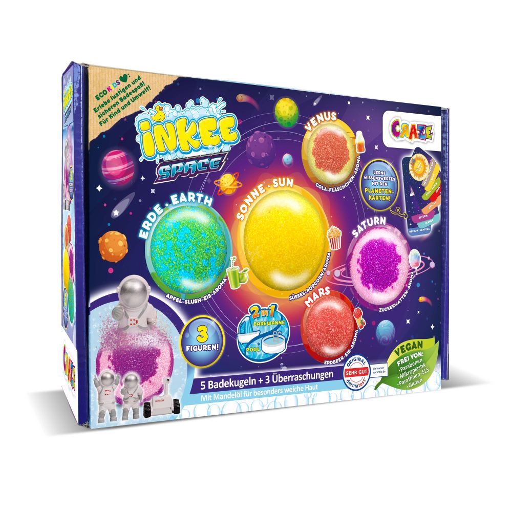 Set 5 bile de baie Inkee Sistemul Solar si 3 surprize Craze - 1 | YEO