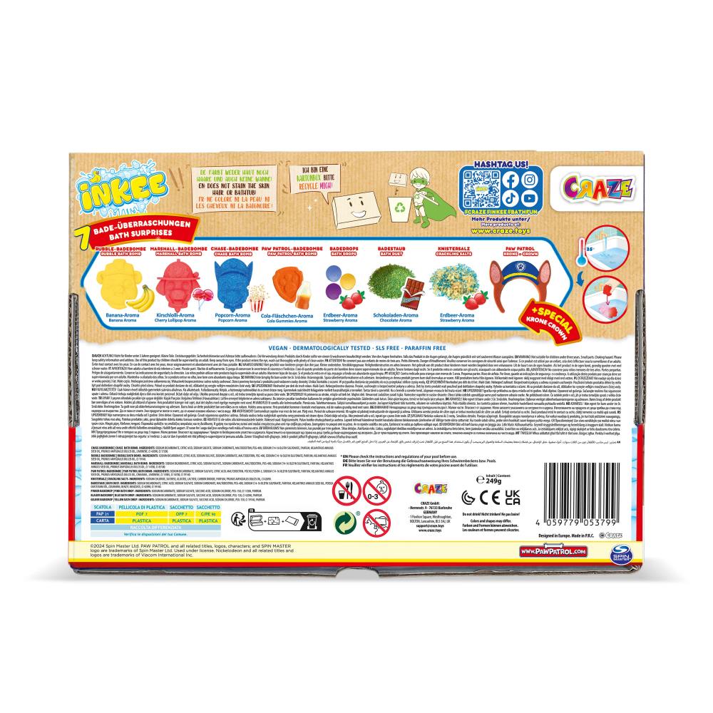 Set cadou de baie Craze Inkee cu 7 surprize Paw Patrol - 2 | YEO