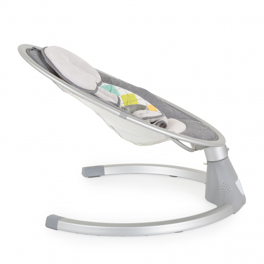 Leagan electric pentru bebelusi cu telecomanda,sezut ergonomic si rotativ,parasolar reglabil si detasabil,5 viteze de leganare,cronometru,adaptor priza,husa de insecte si pernuta reductor Cangaroo ISwing Light Grey - 9