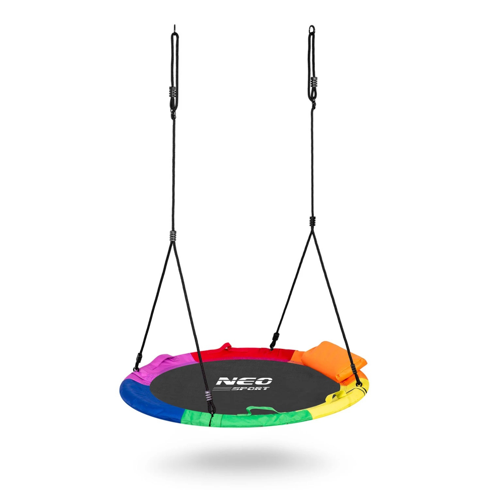 Leagan tip cuib pentru copii Neo-Sport 6 Multicolor 100cm, Perna atasata cu Velcro inclusa, Cadru din otel, material impermeabil 600D PE Oxford, greutate suportata 150kg - 1 | YEO